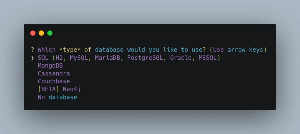 Database Choice